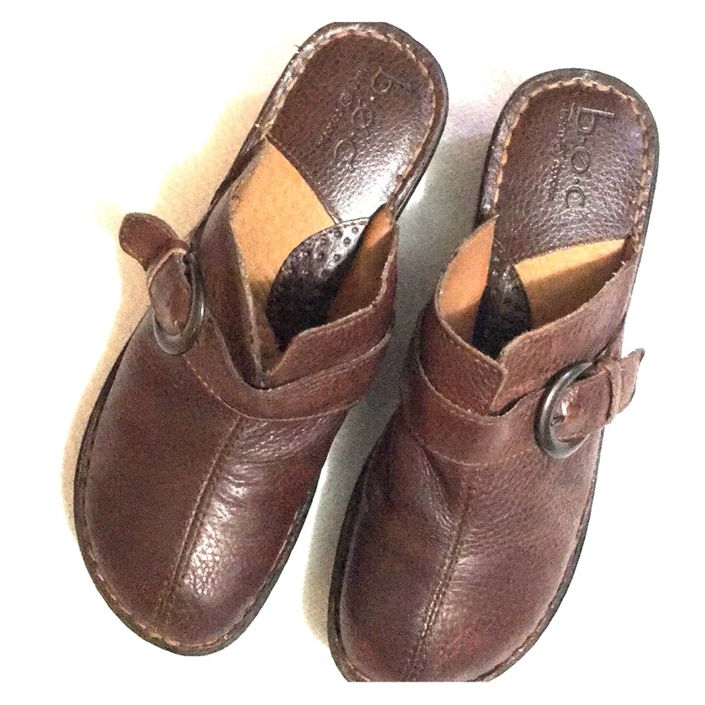 BOC by Born Brown Leather Mules/Clogs Size 8